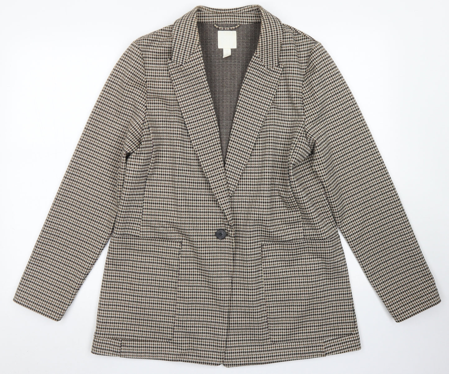 H&M Womens Brown Ombré Polyester Jacket Blazer Size 14