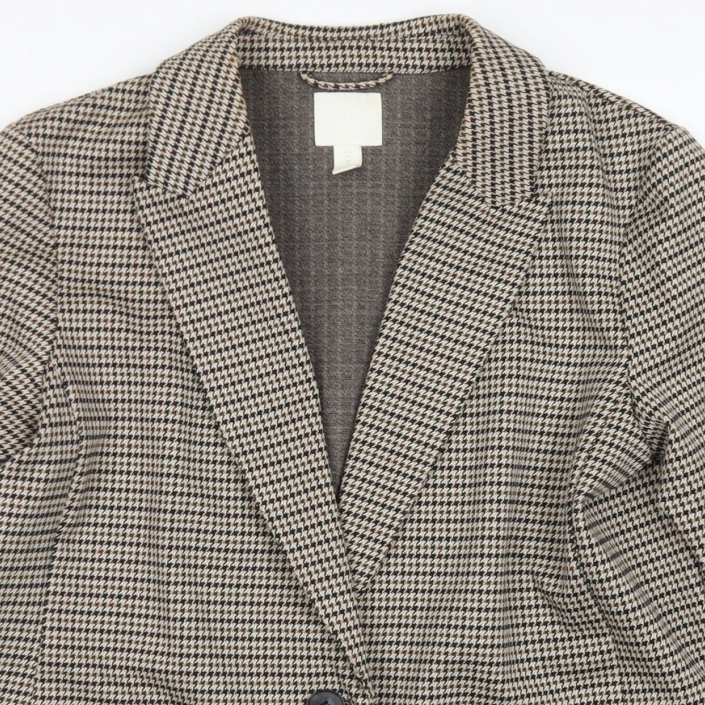 H&M Womens Brown Ombré Polyester Jacket Blazer Size 14