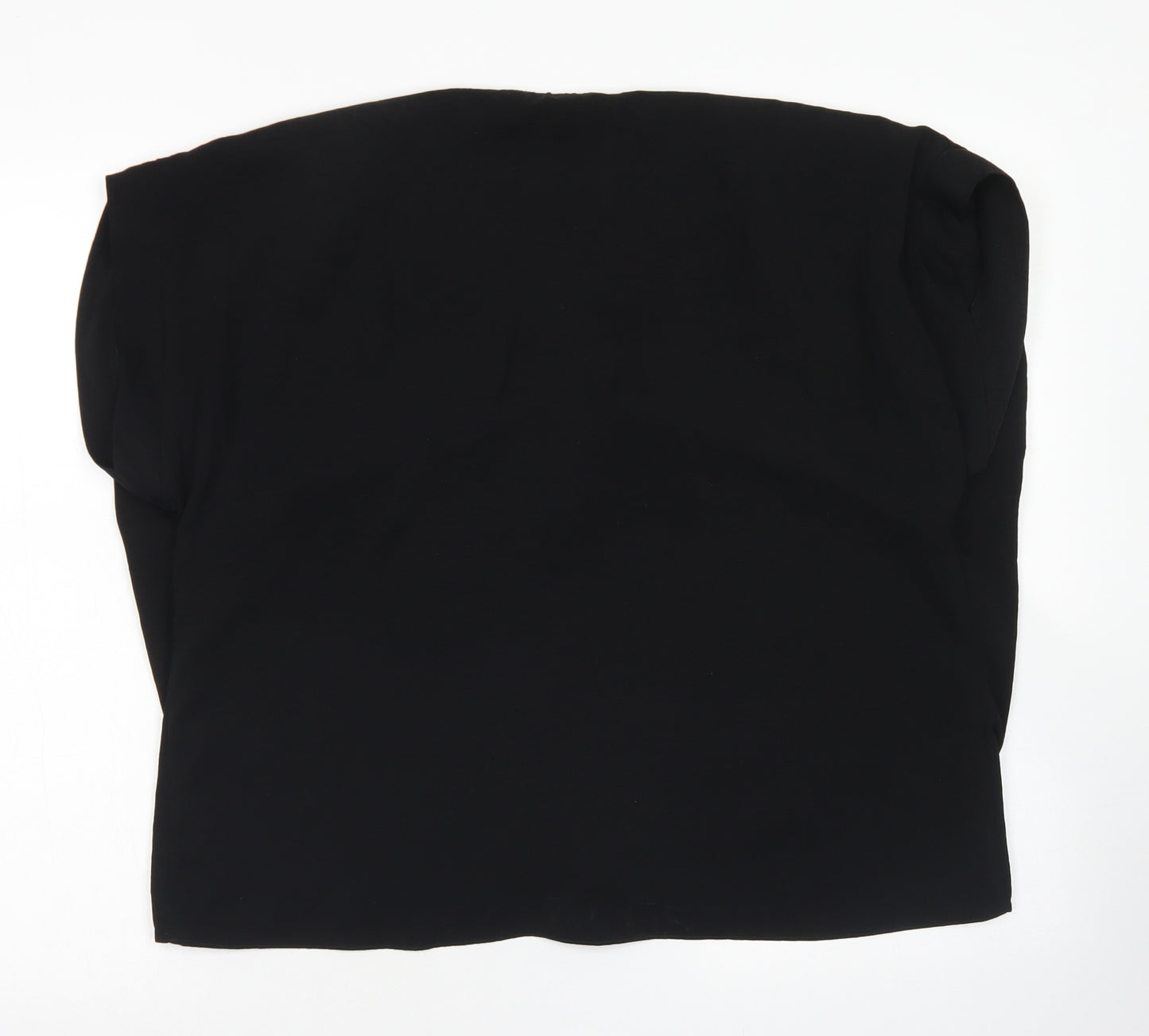 Dorothy Perkins Womens Black  Polyester Basic Blouse Size 16 Round Neck - Tie Front