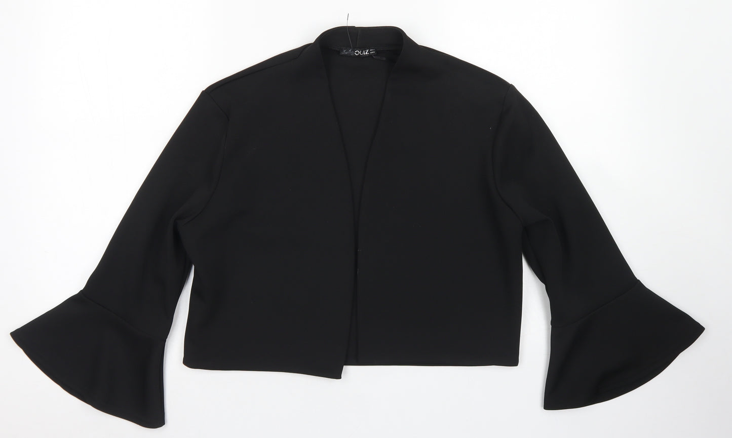 Quiz Womens Black   Jacket Blazer Size 16   - Bell Sleeve