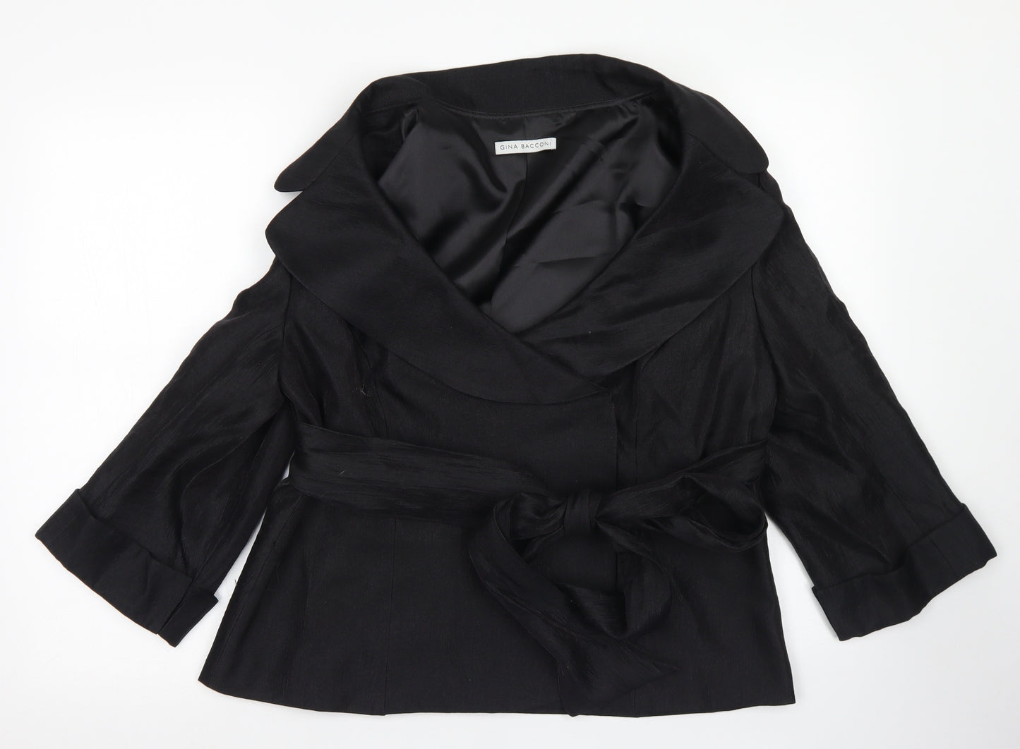 Gina Bacconi Womens Black   Jacket Blazer Size 18  Snap