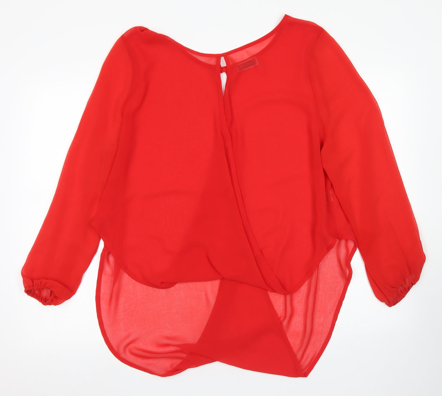 Red Chilli Womens Red  Polyester Basic Blouse Size 12 Round Neck