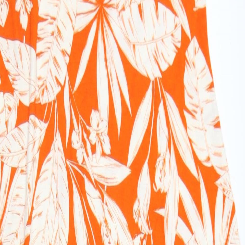 V By Very Womens Orange Floral Viscose Bodycon  Size 16  Round Neck