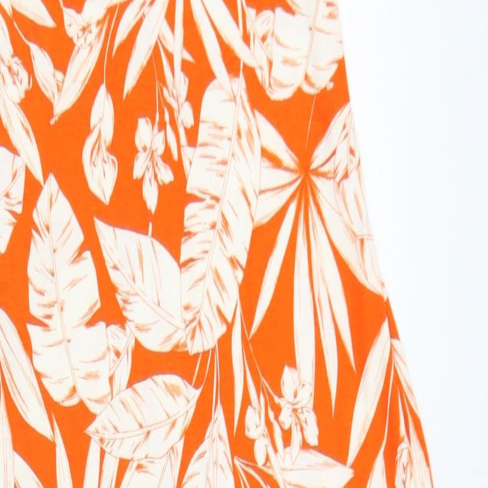 V By Very Womens Orange Floral Viscose Bodycon  Size 16  Round Neck