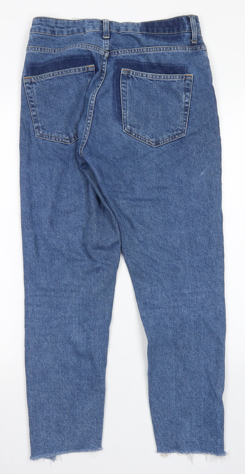 H&M Womens Blue  Cotton Straight Jeans Size 8 L26 in Regular Button