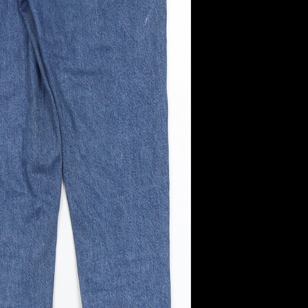 H&M Womens Blue  Cotton Straight Jeans Size 8 L26 in Regular Button