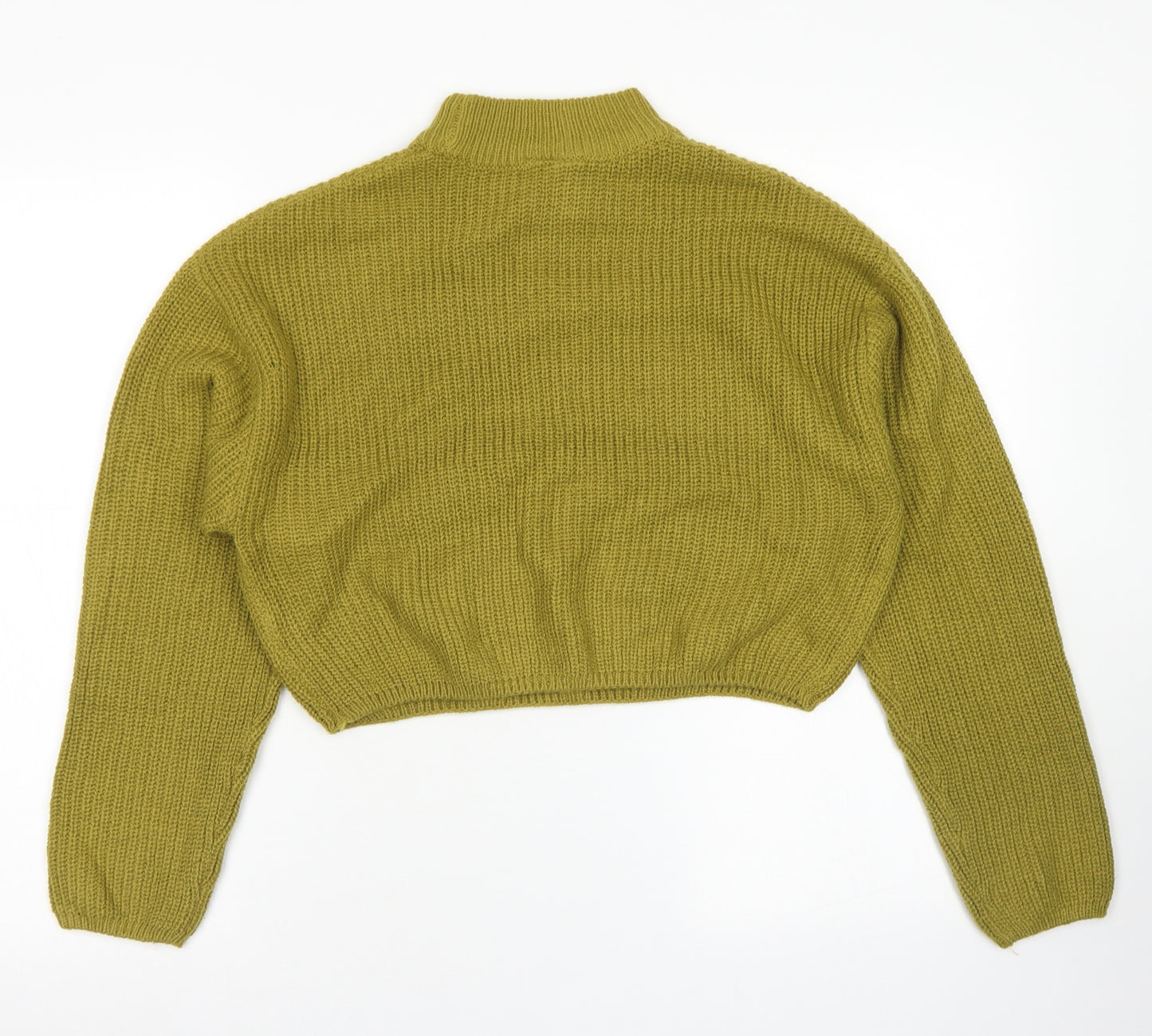 Divided Womens Green Crew Neck  Acrylic Pullover Jumper Size S