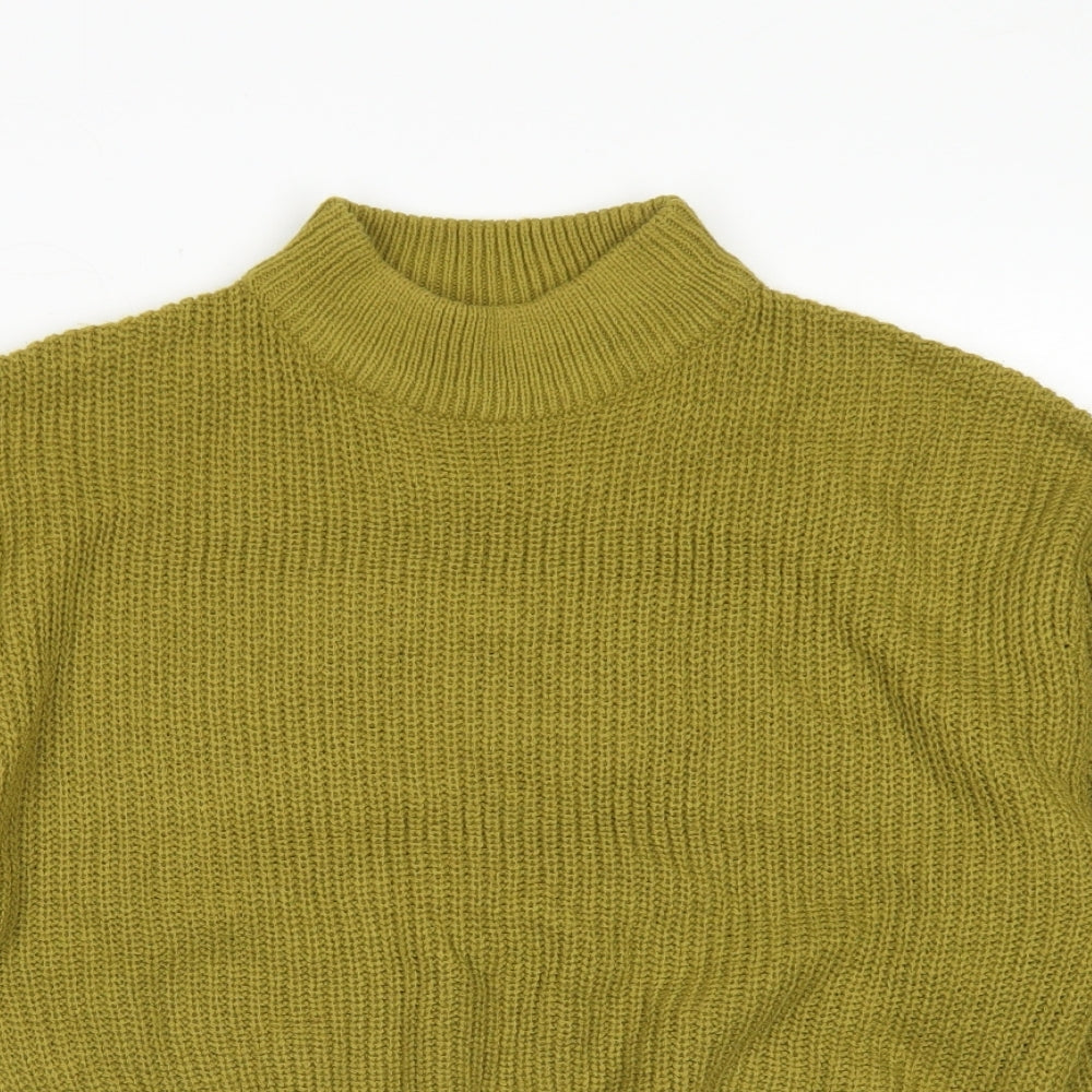 Divided Womens Green Crew Neck  Acrylic Pullover Jumper Size S