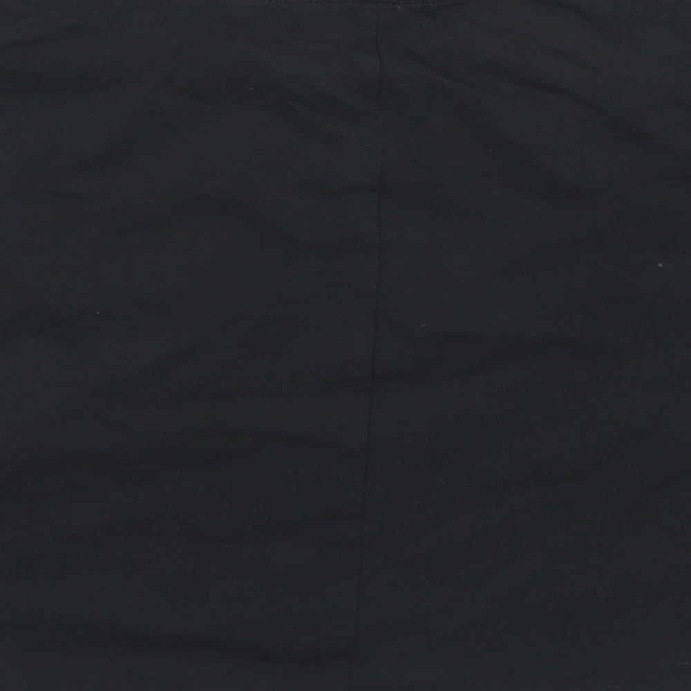 Reebok Womens Black  Cotton Cropped T-Shirt Size XS Crew Neck