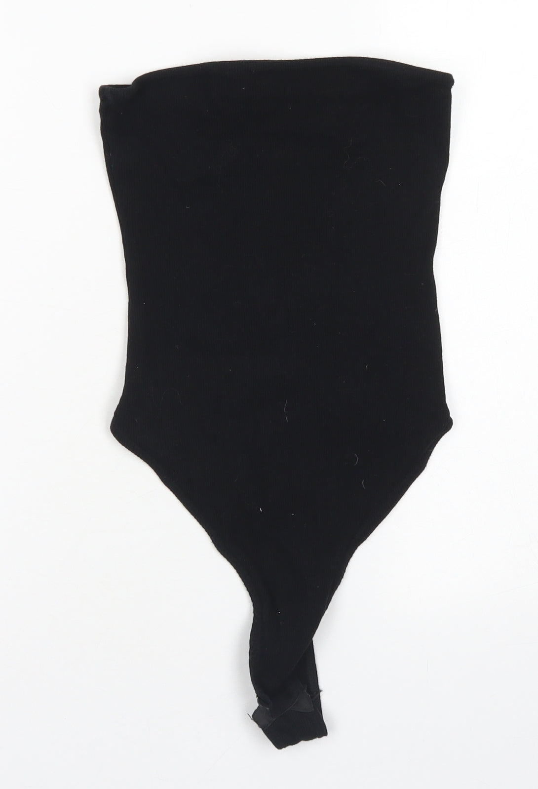 PRETTYLITTLETHING Womens Black  Cotton Bodysuit One-Piece Size 8  Snap - Bandeau