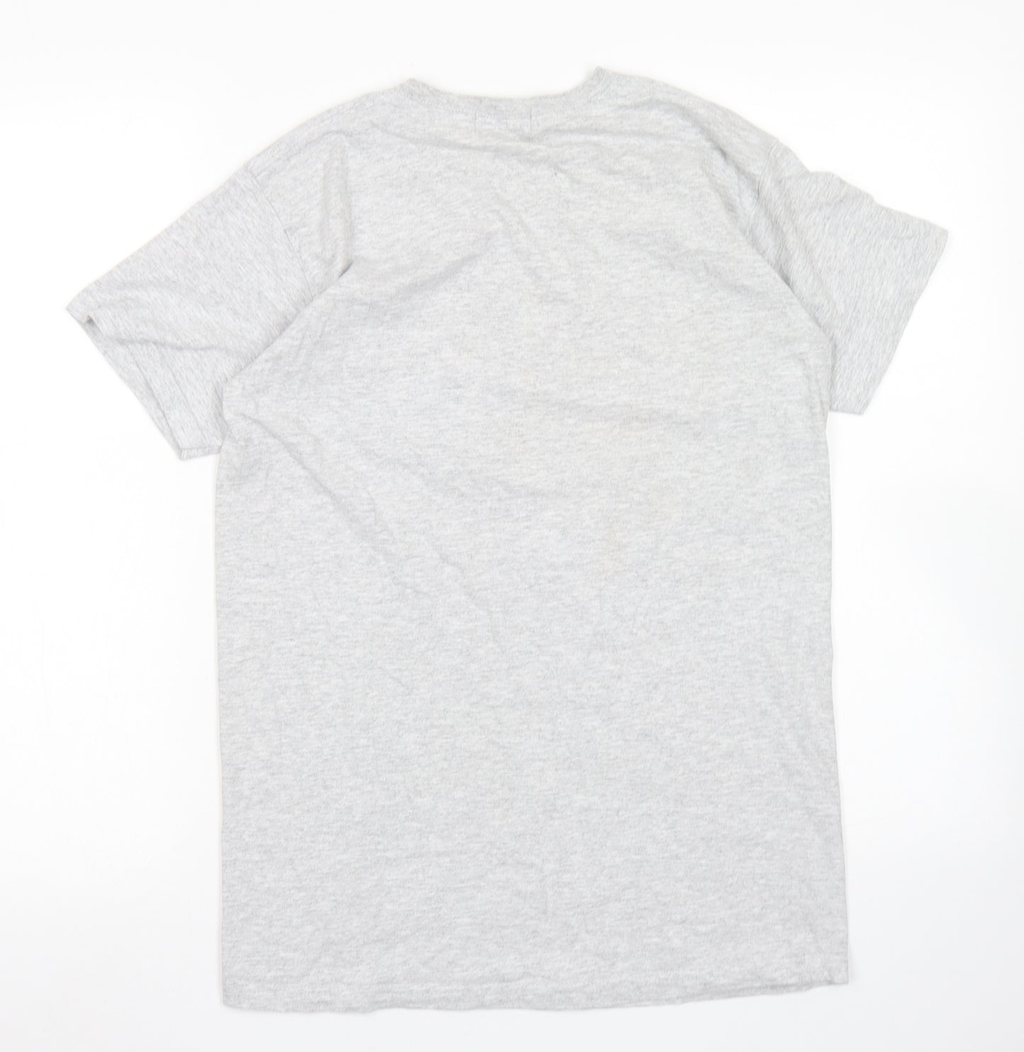 PRETTYLITTLETHING Womens Grey  Cotton Basic T-Shirt Size M Crew Neck