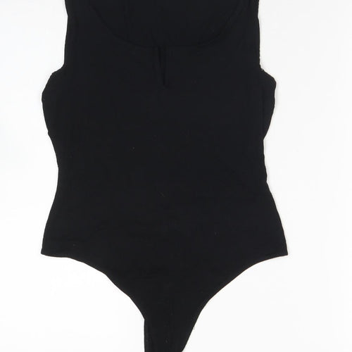 ASOS Womens Black  Viscose Bodysuit One-Piece Size 8  Snap