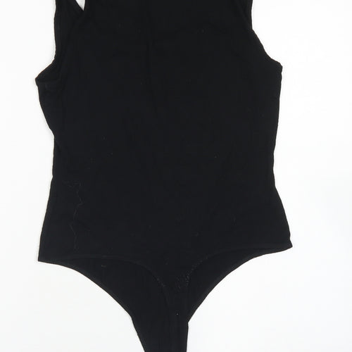 ASOS Womens Black  Viscose Bodysuit One-Piece Size 8  Snap