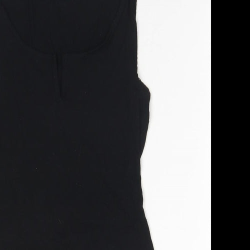ASOS Womens Black  Viscose Bodysuit One-Piece Size 8  Snap