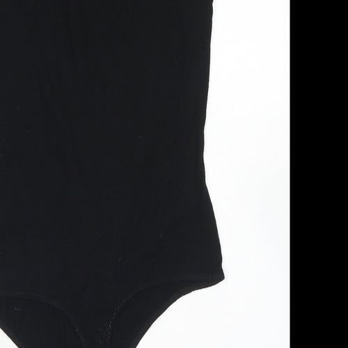 ASOS Womens Black  Viscose Bodysuit One-Piece Size 8  Snap