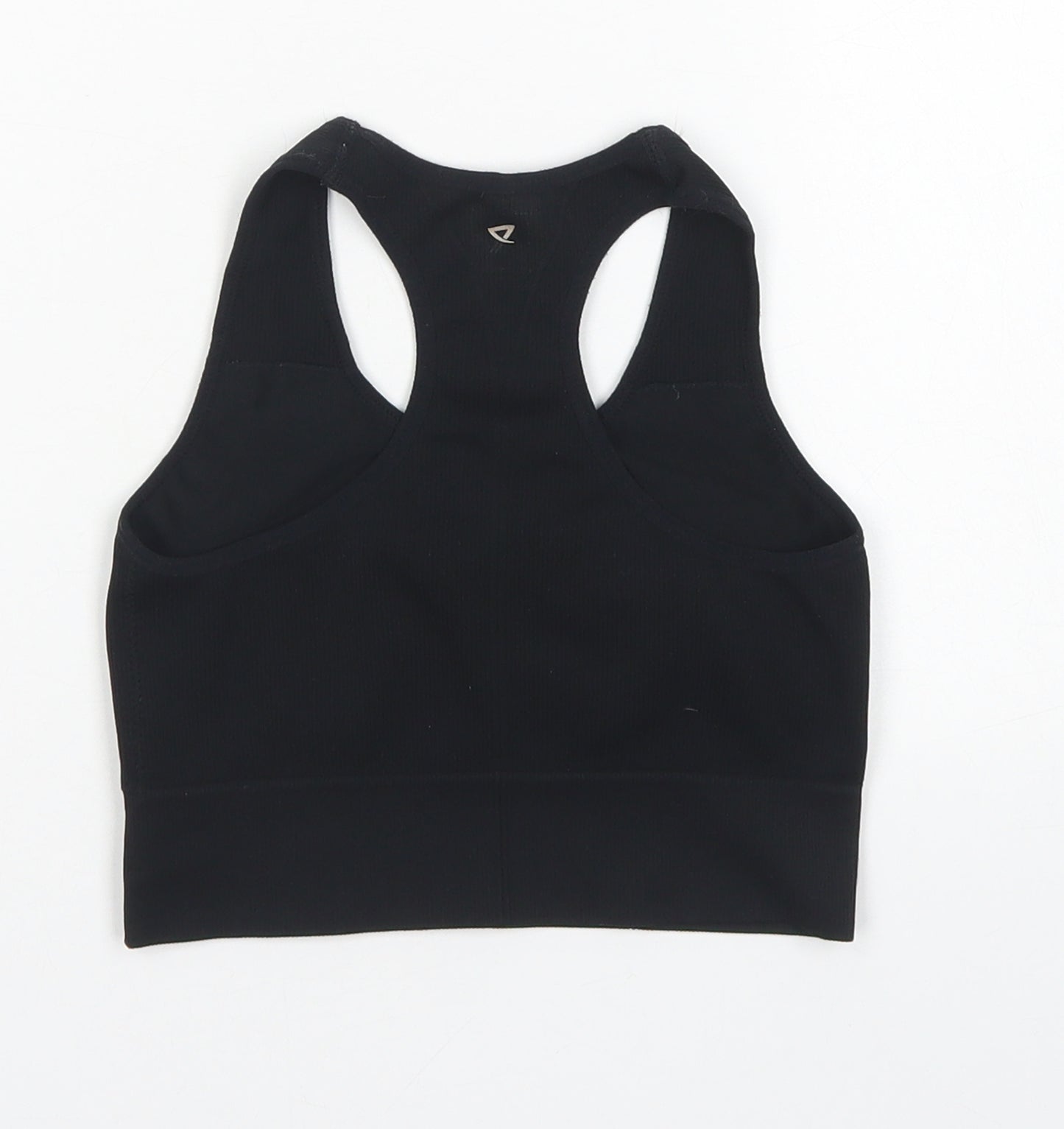 Workout Womens Black  Polyester Cropped Tank Size XS Round Neck