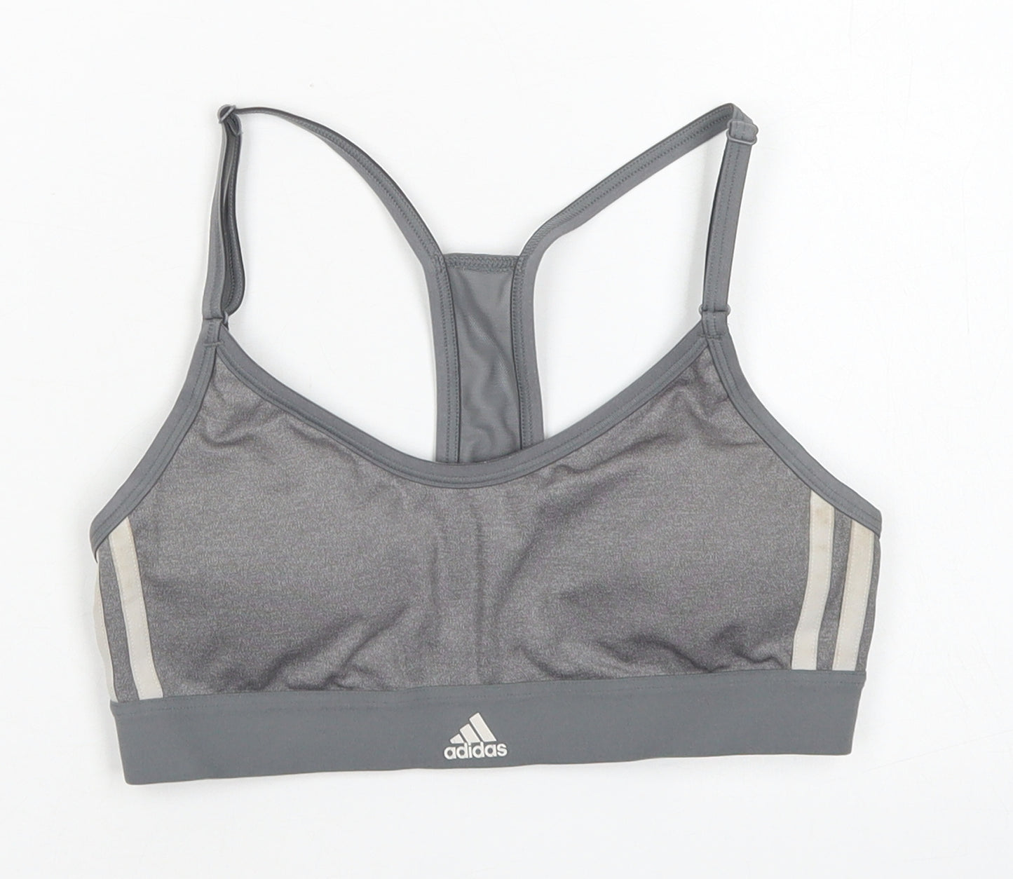 adidas Womens Grey  Polyester Cropped Tank Size S Round Neck