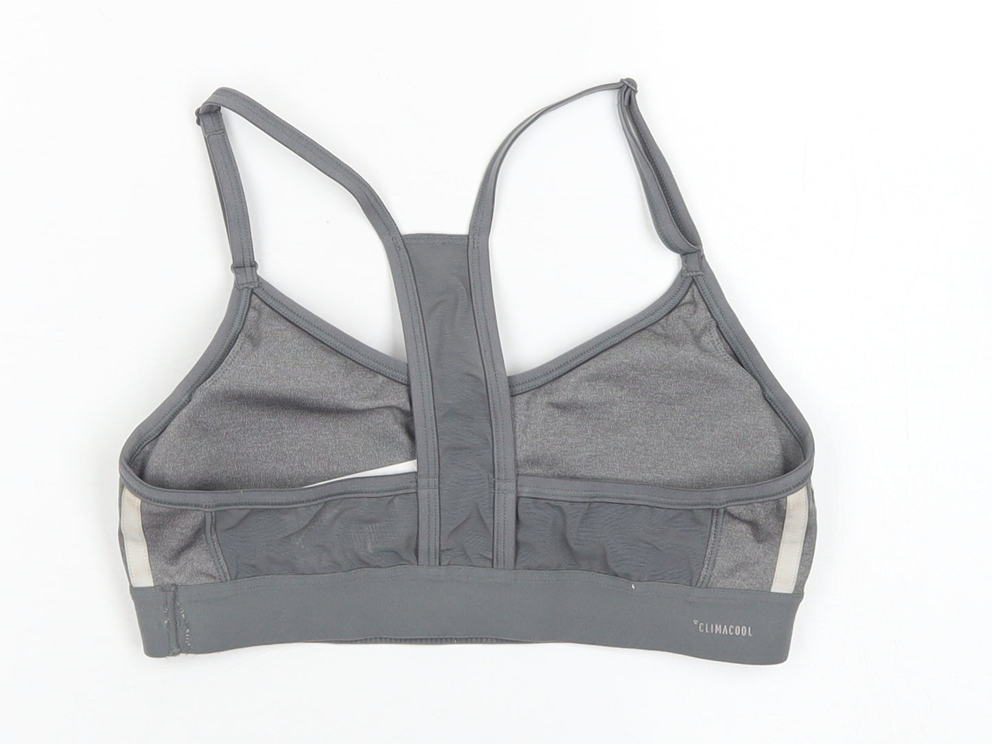 adidas Womens Grey  Polyester Cropped Tank Size S Round Neck