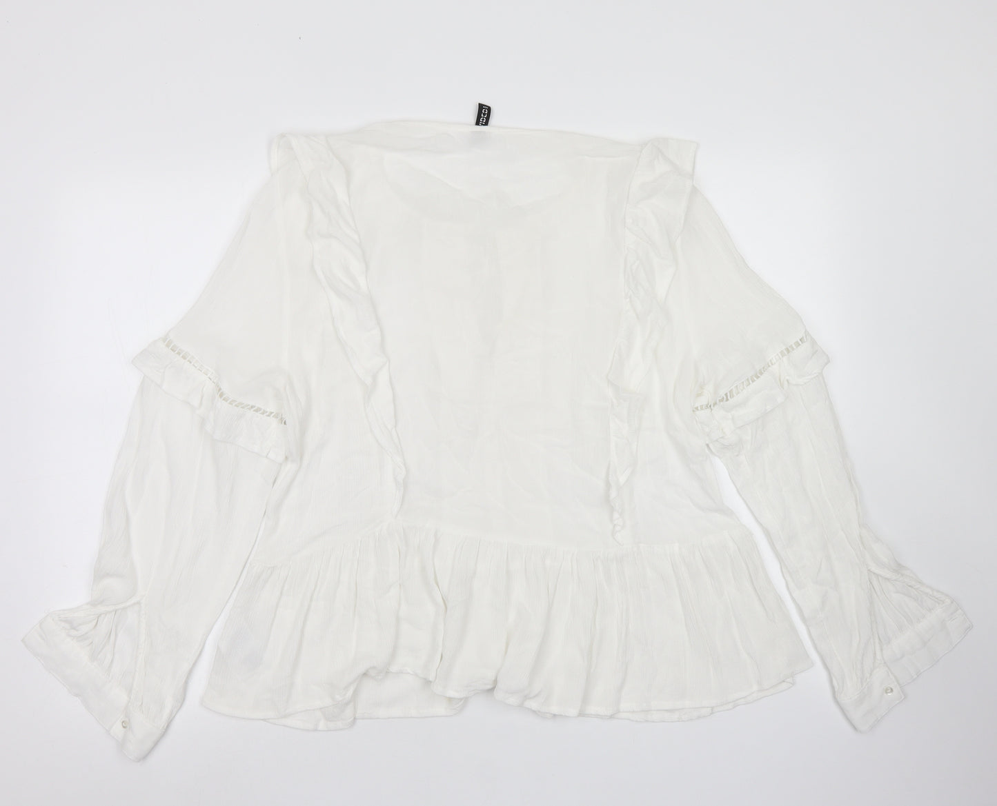 Divided Womens White  Viscose Basic Blouse Size 18 Round Neck