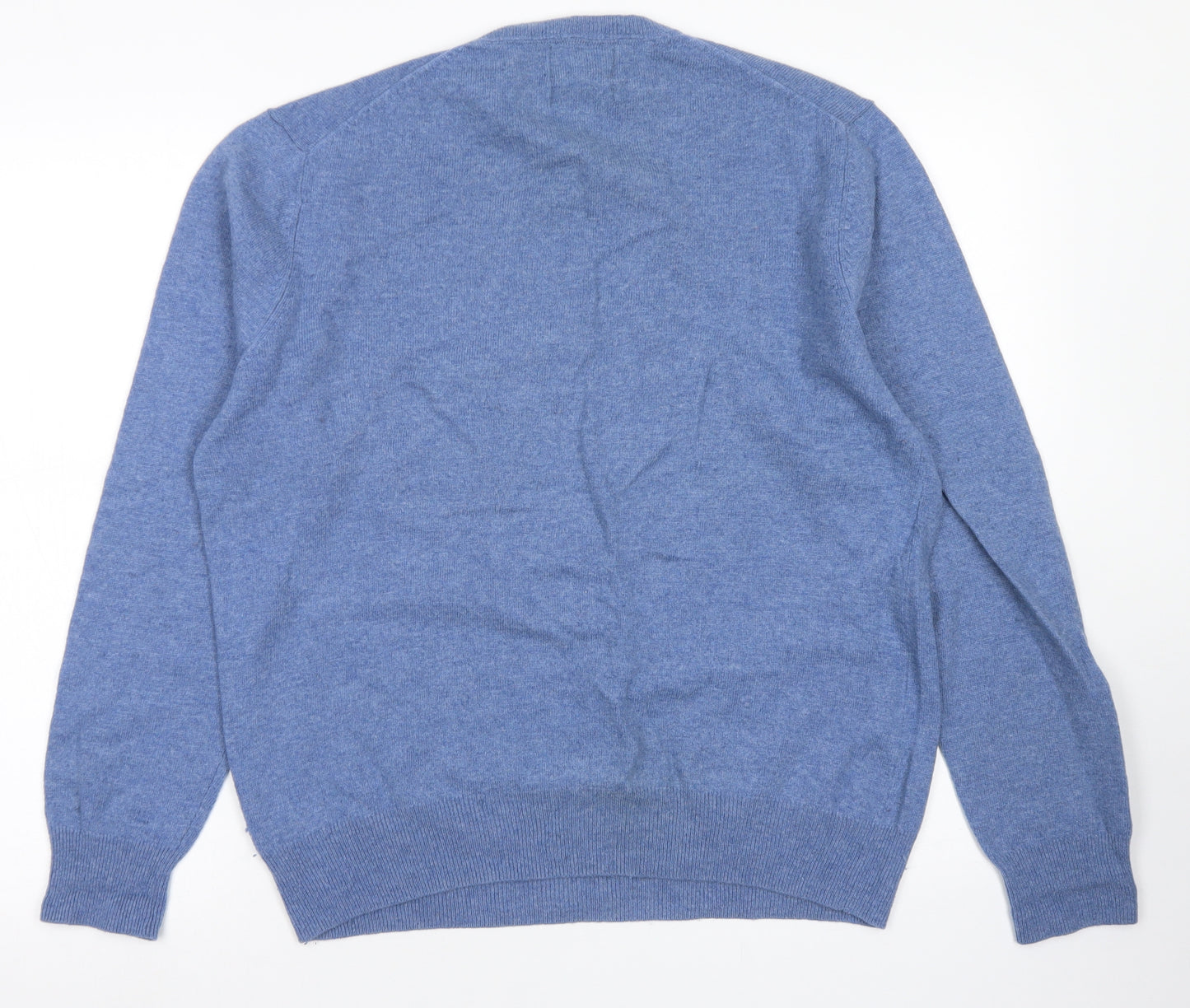 Blue Harbour Mens Blue Crew Neck  Wool Pullover Jumper Size L