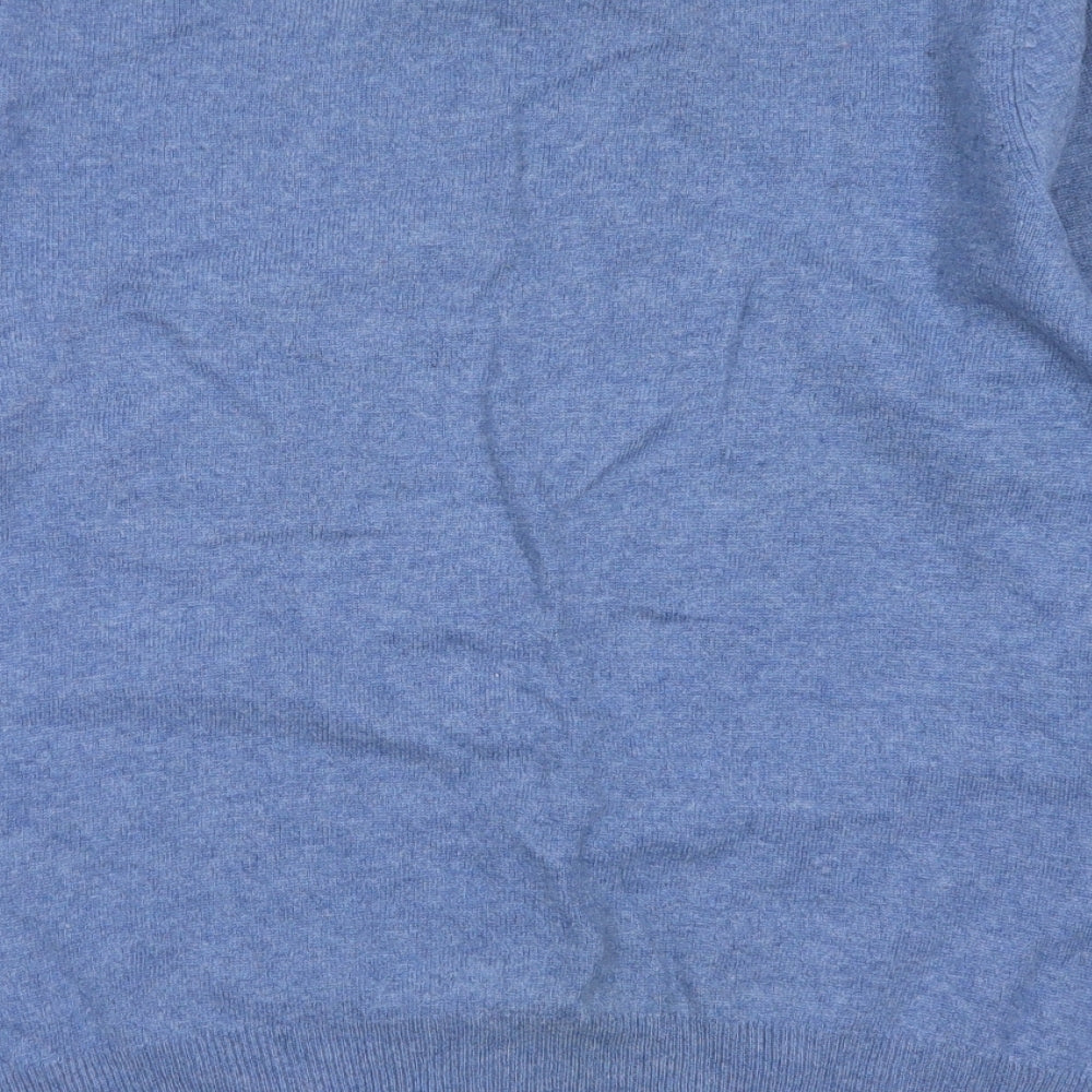 Blue Harbour Mens Blue Crew Neck  Wool Pullover Jumper Size L