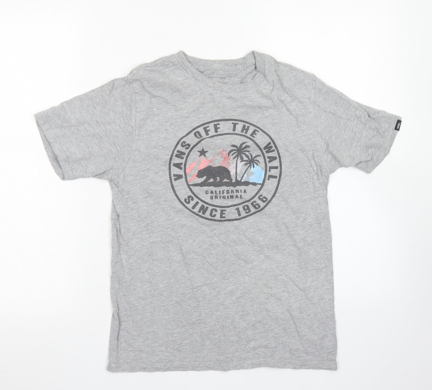 VANS Mens Grey  Cotton  T-Shirt Size M Crew Neck