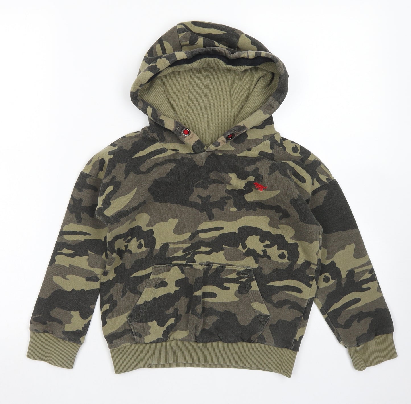NEXT Boys Green Camouflage Cotton Pullover Hoodie Size 6-7 Years