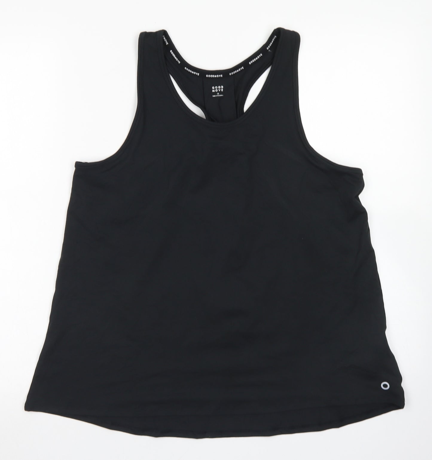Good Move Womens Black  Polyester Basic Tank Size 10 Round Neck