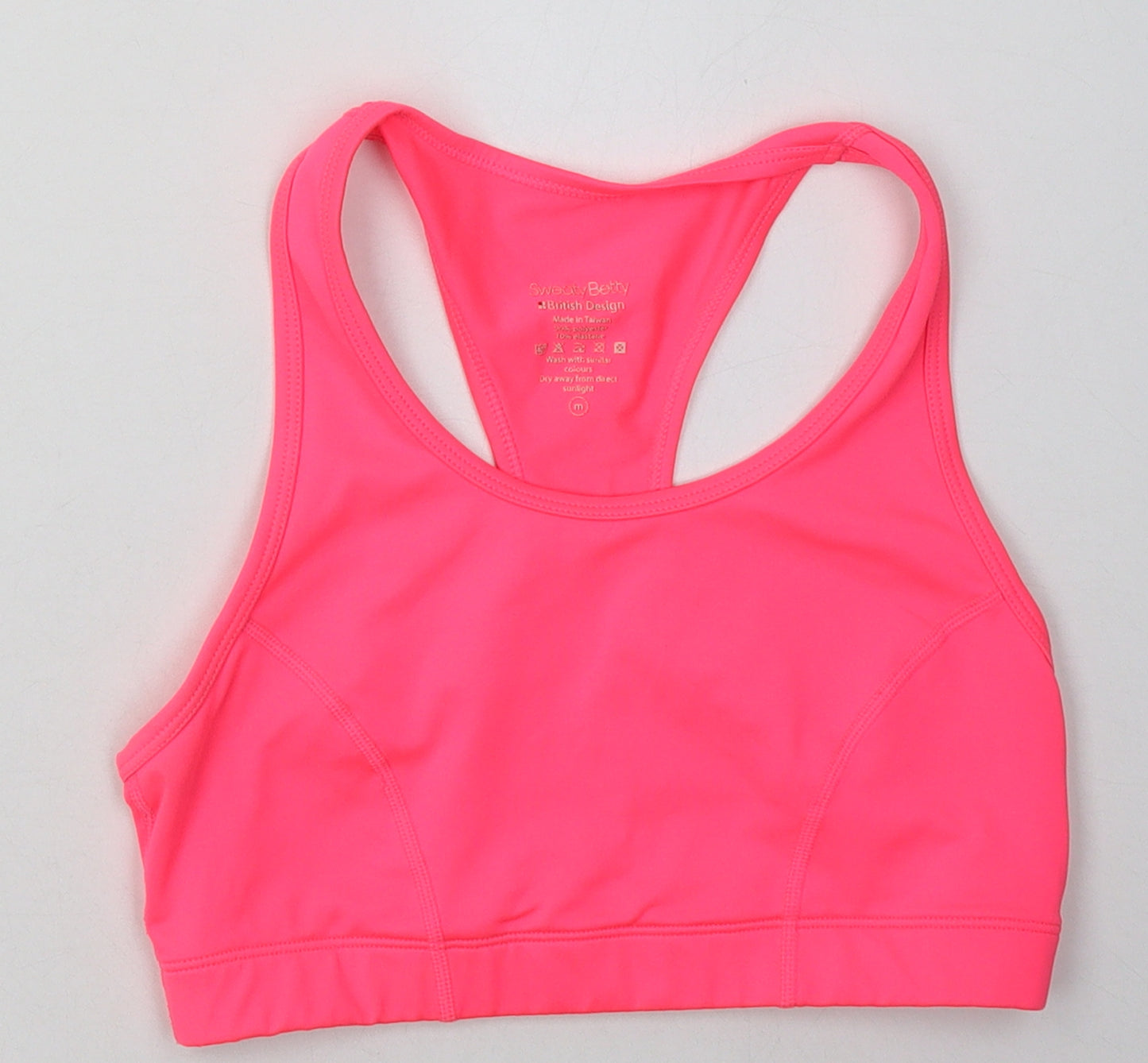 Sweaty Betty Womens Pink  Polyester Cropped Tank Size M Scoop Neck Pullover