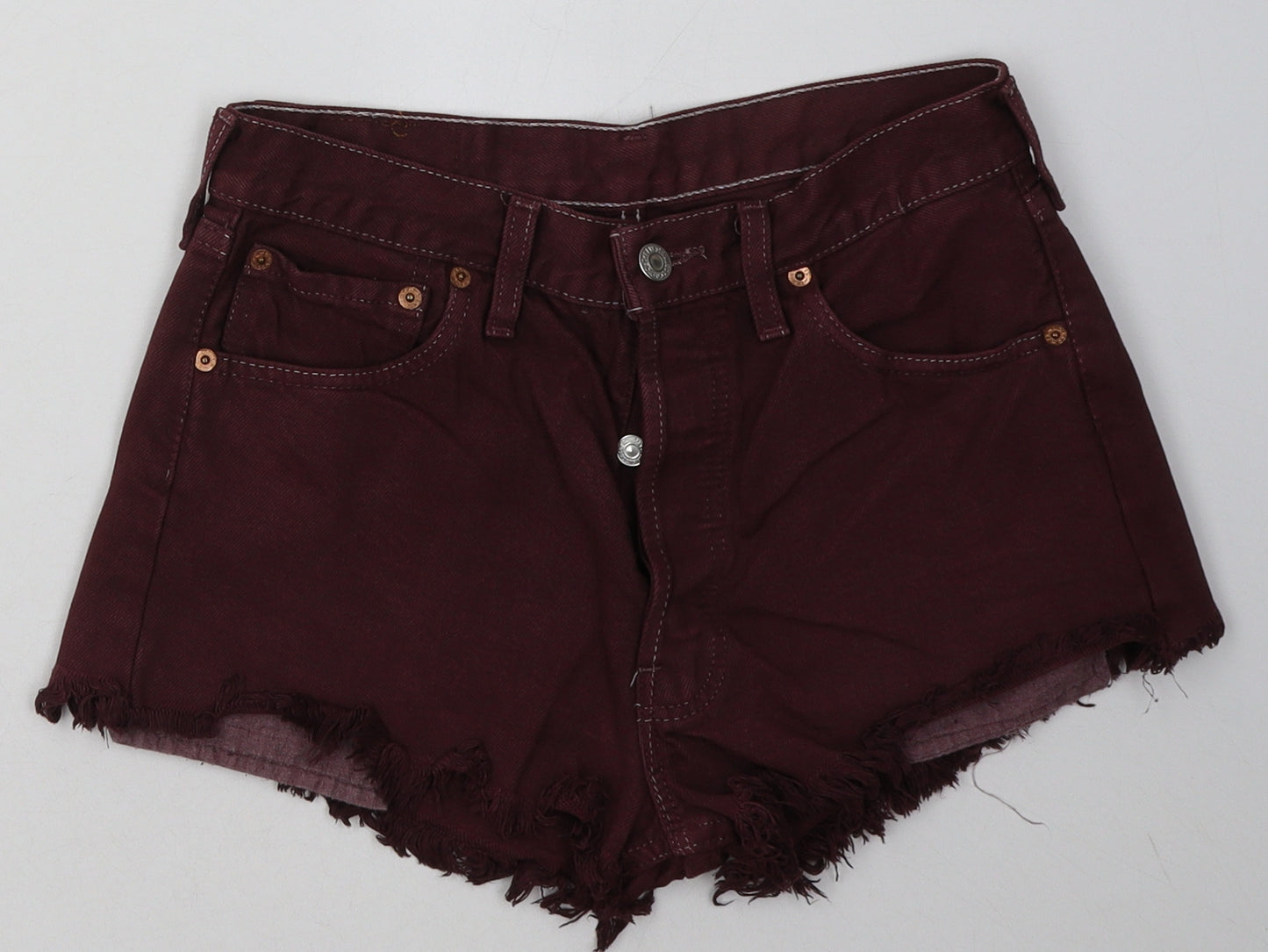 levis Womens Purple  Cotton Bermuda Shorts Size 28  Regular Button
