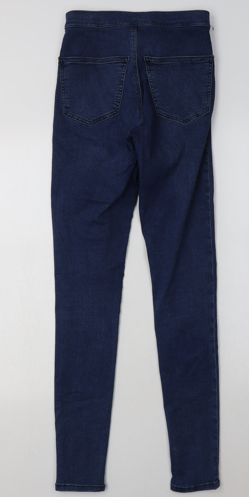 Topshop Womens Blue  Cotton Skinny Jeans Size 28 L34 in Regular Button