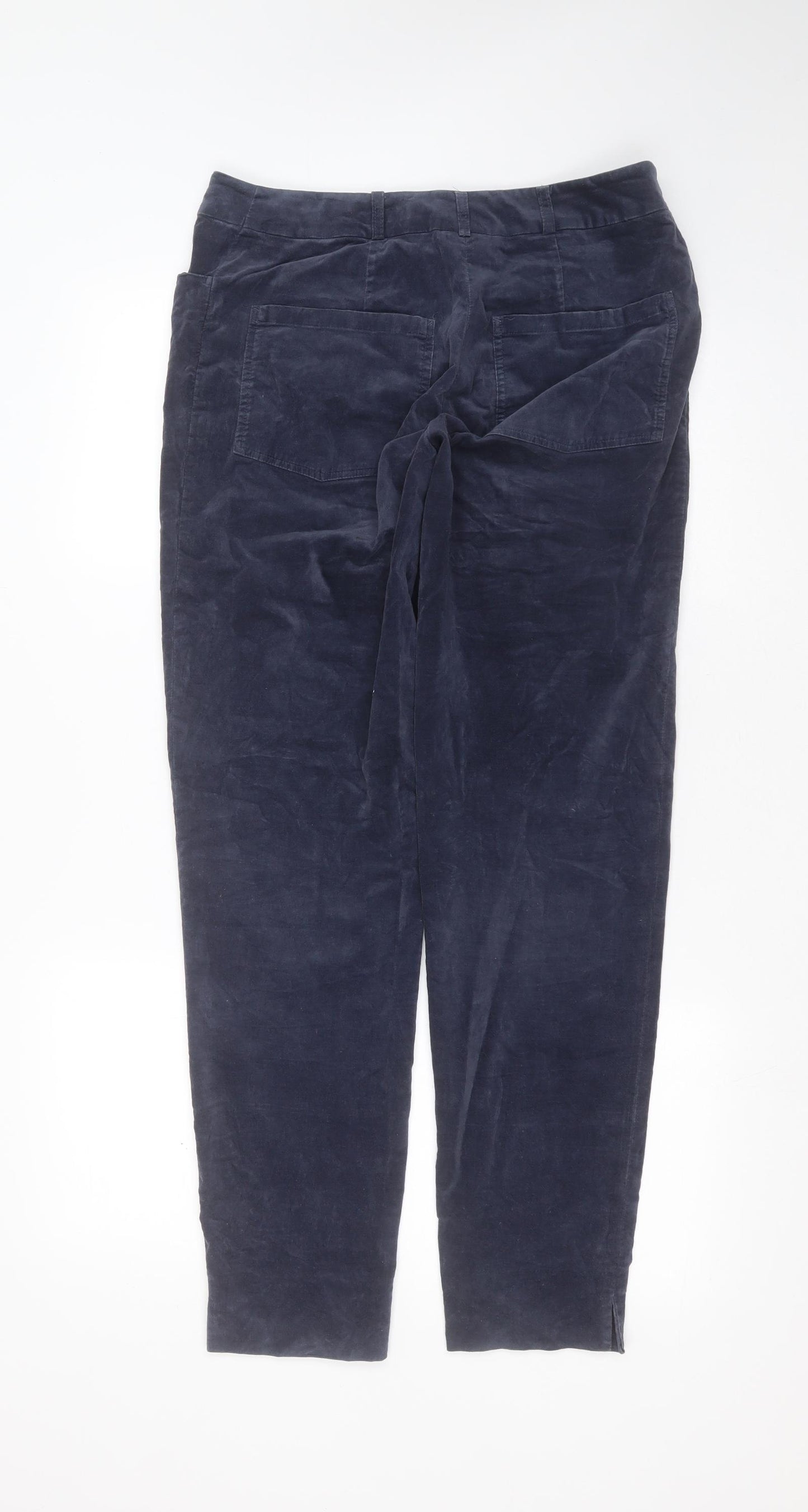 EVELIN BRANDT Womens Blue  Cotton Trousers  Size 10 L30 in Regular Zip
