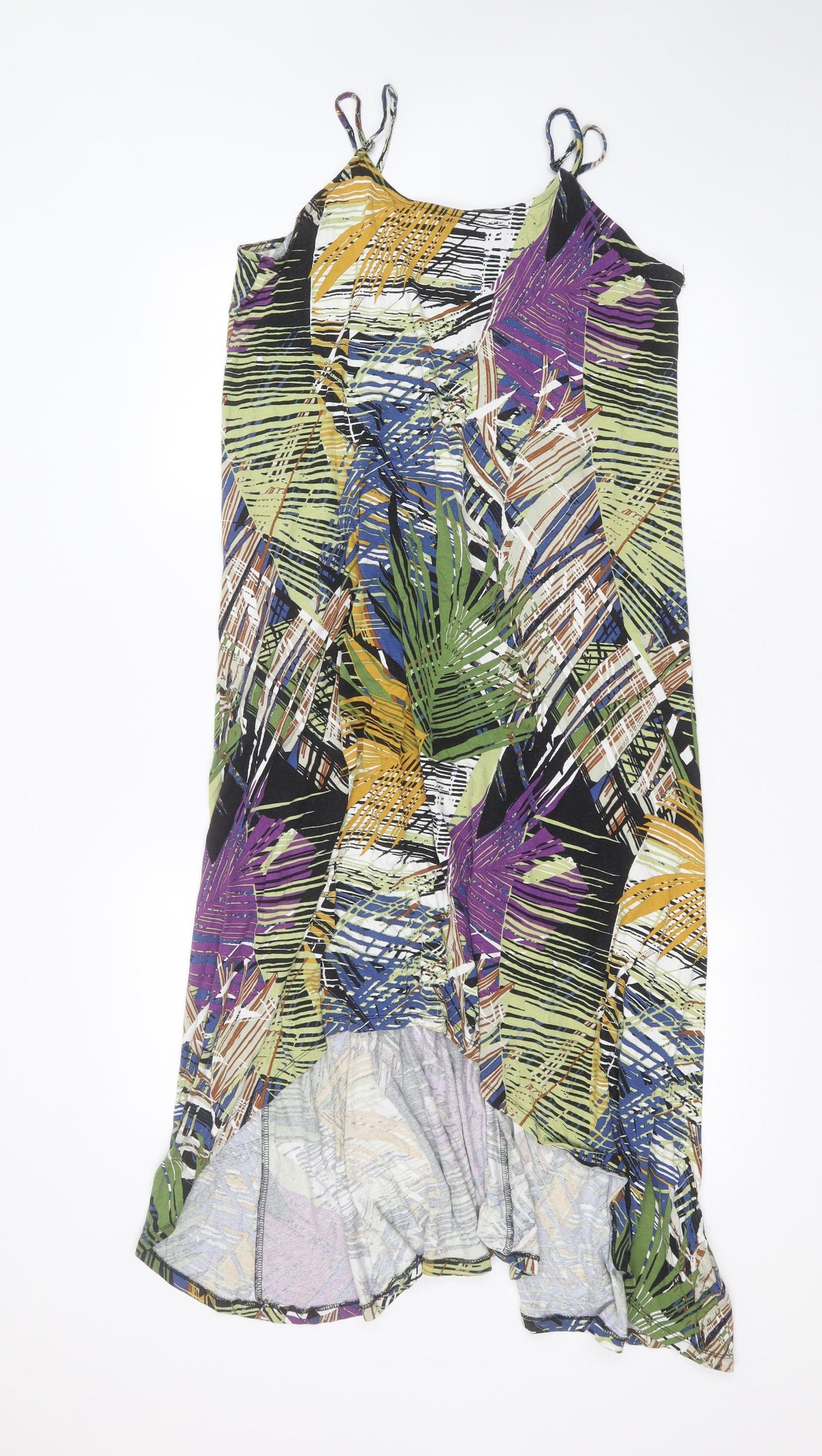 TU Womens Multicoloured Geometric Viscose Trapeze & Swing  Size 16  Round Neck