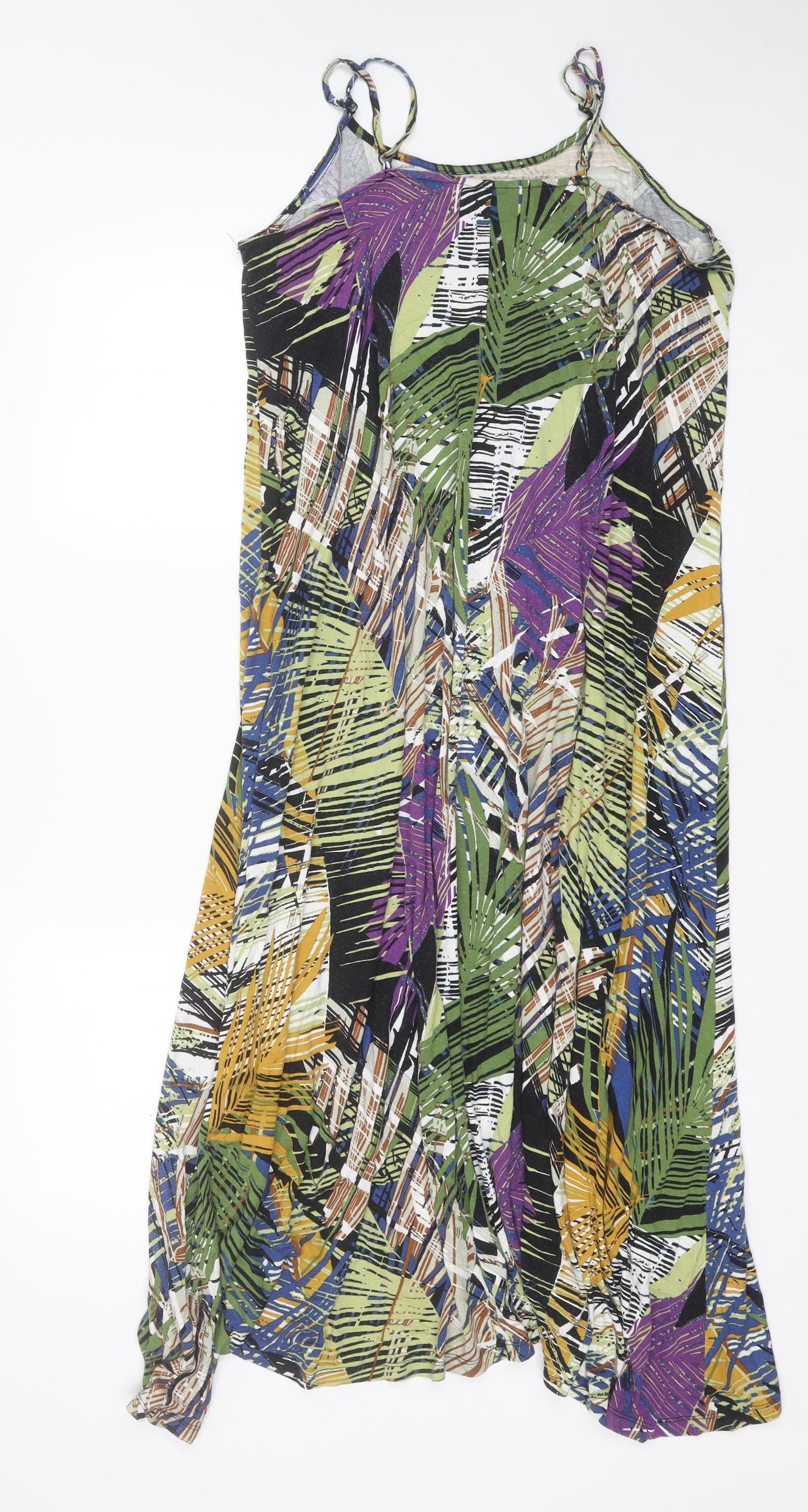 TU Womens Multicoloured Geometric Viscose Trapeze & Swing  Size 16  Round Neck