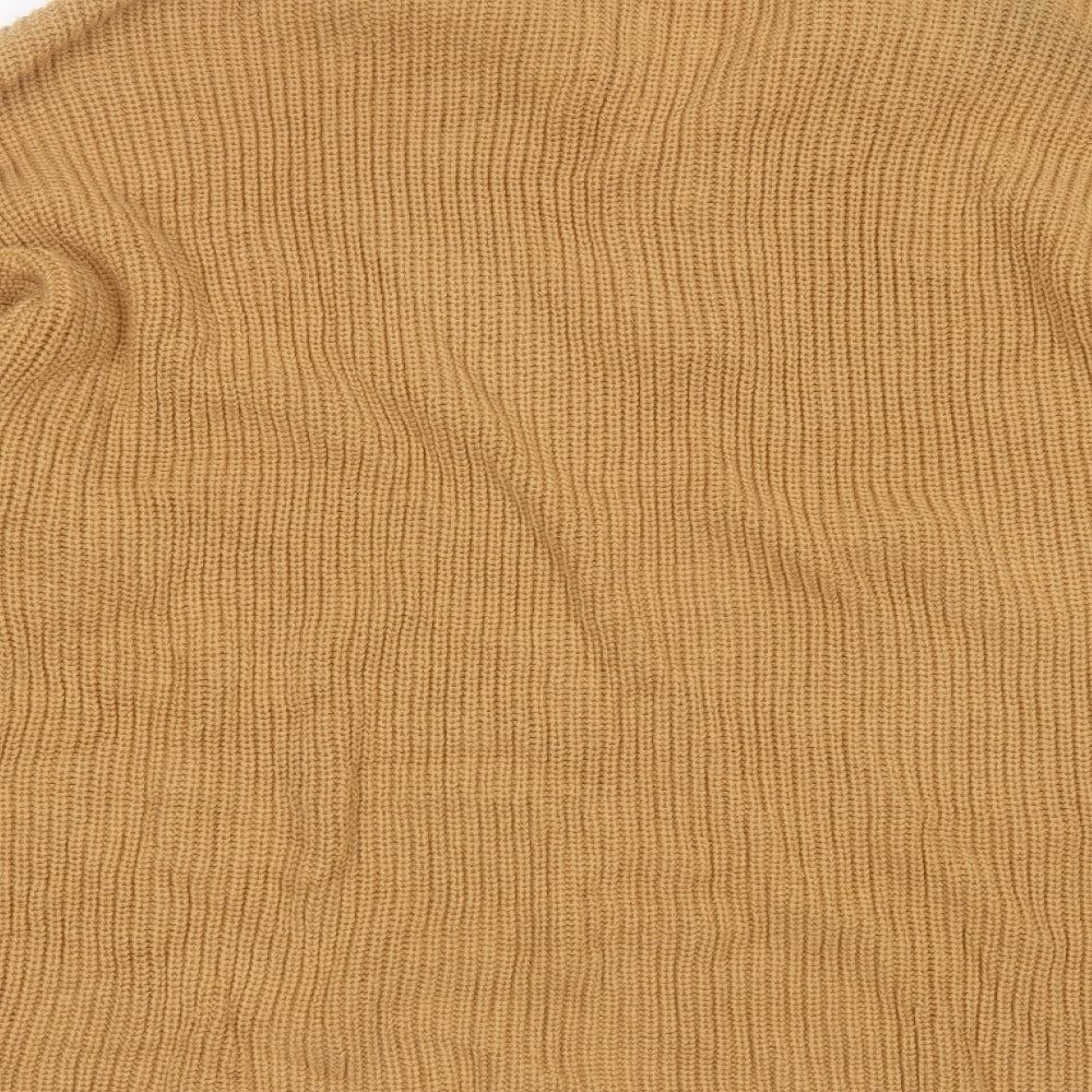 COLLUSION Mens Beige Collared  Cotton Pullover Jumper Size M