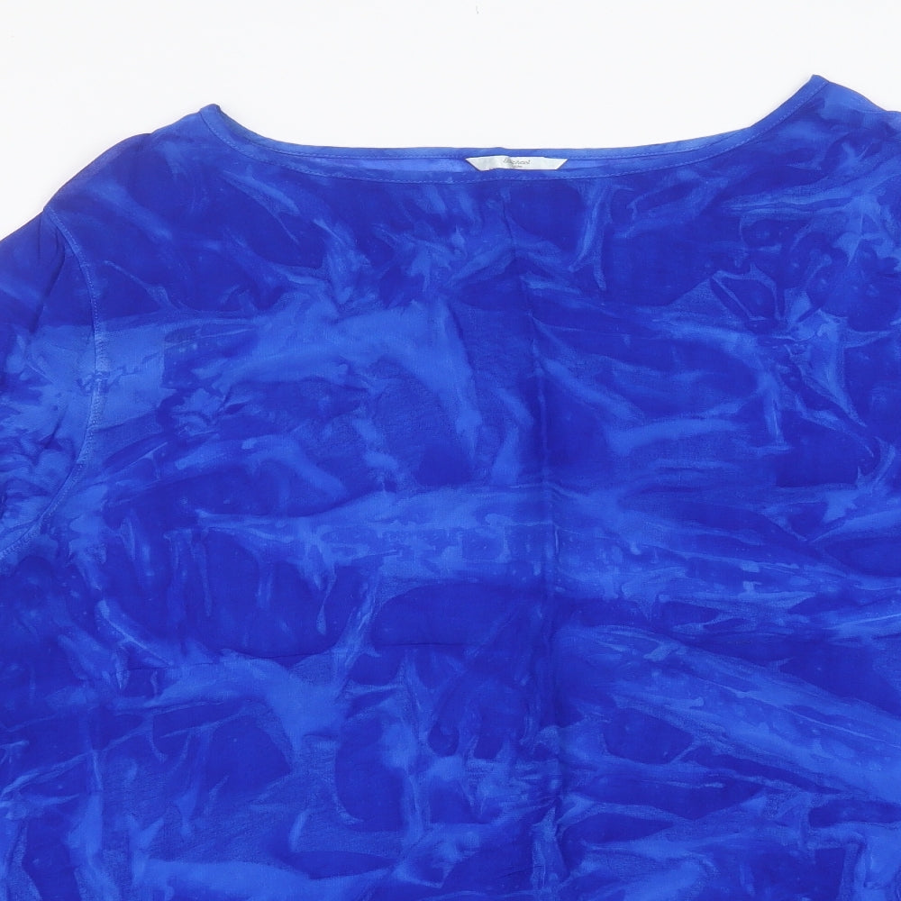Marks and Spencer Womens Blue  Polyester Basic Blouse Size 20 Round Neck