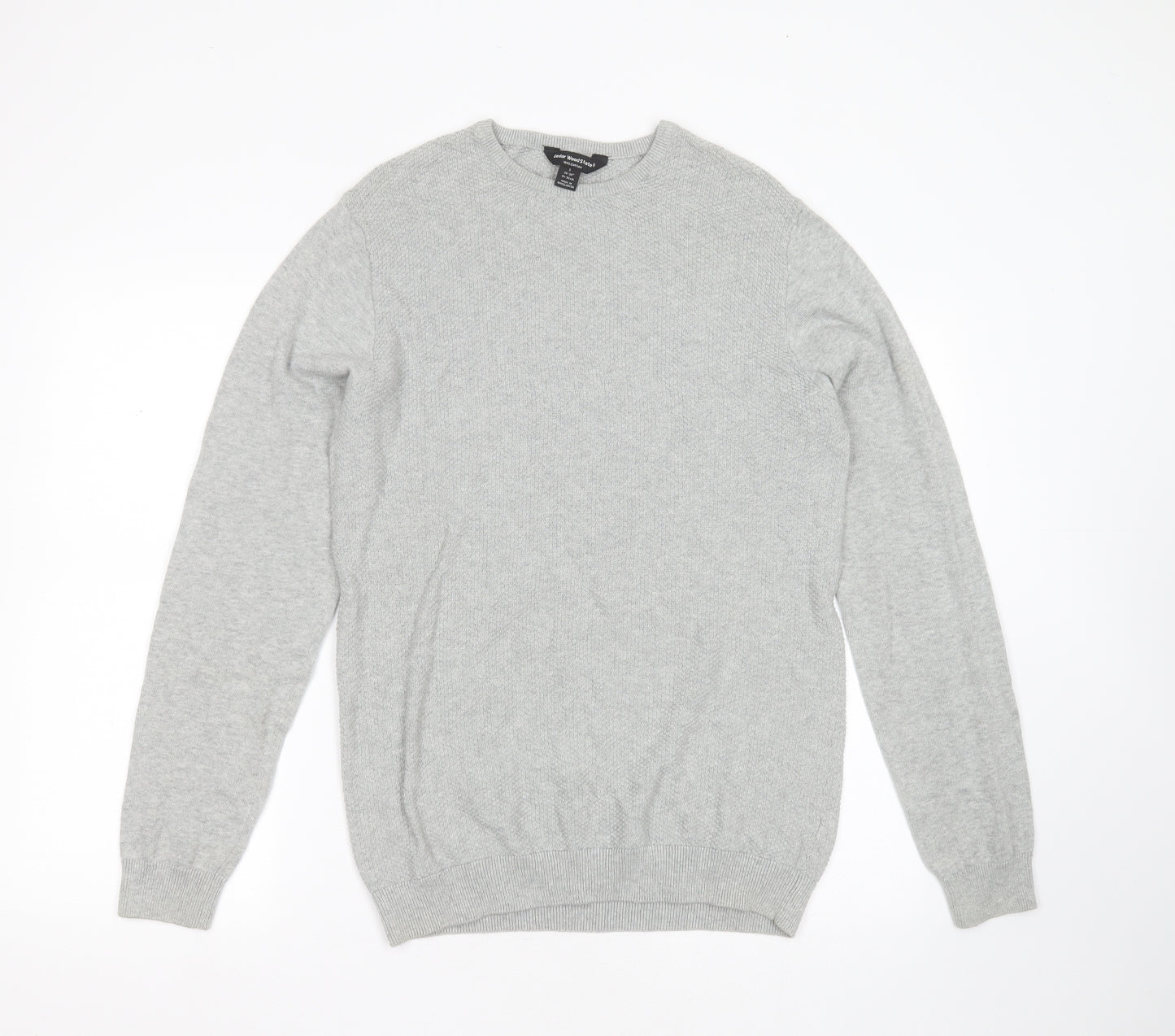 Cedar Wood State Mens Grey Round Neck  Cotton Pullover Jumper Size S