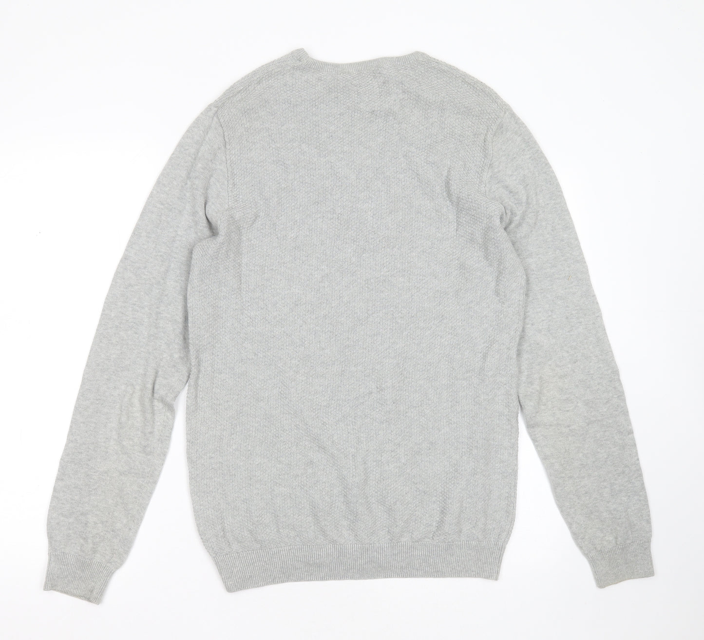 Cedar Wood State Mens Grey Round Neck  Cotton Pullover Jumper Size S