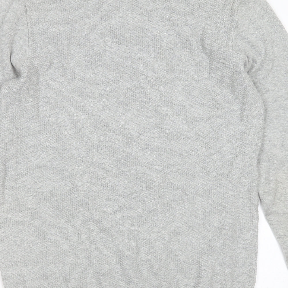 Cedar Wood State Mens Grey Round Neck  Cotton Pullover Jumper Size S