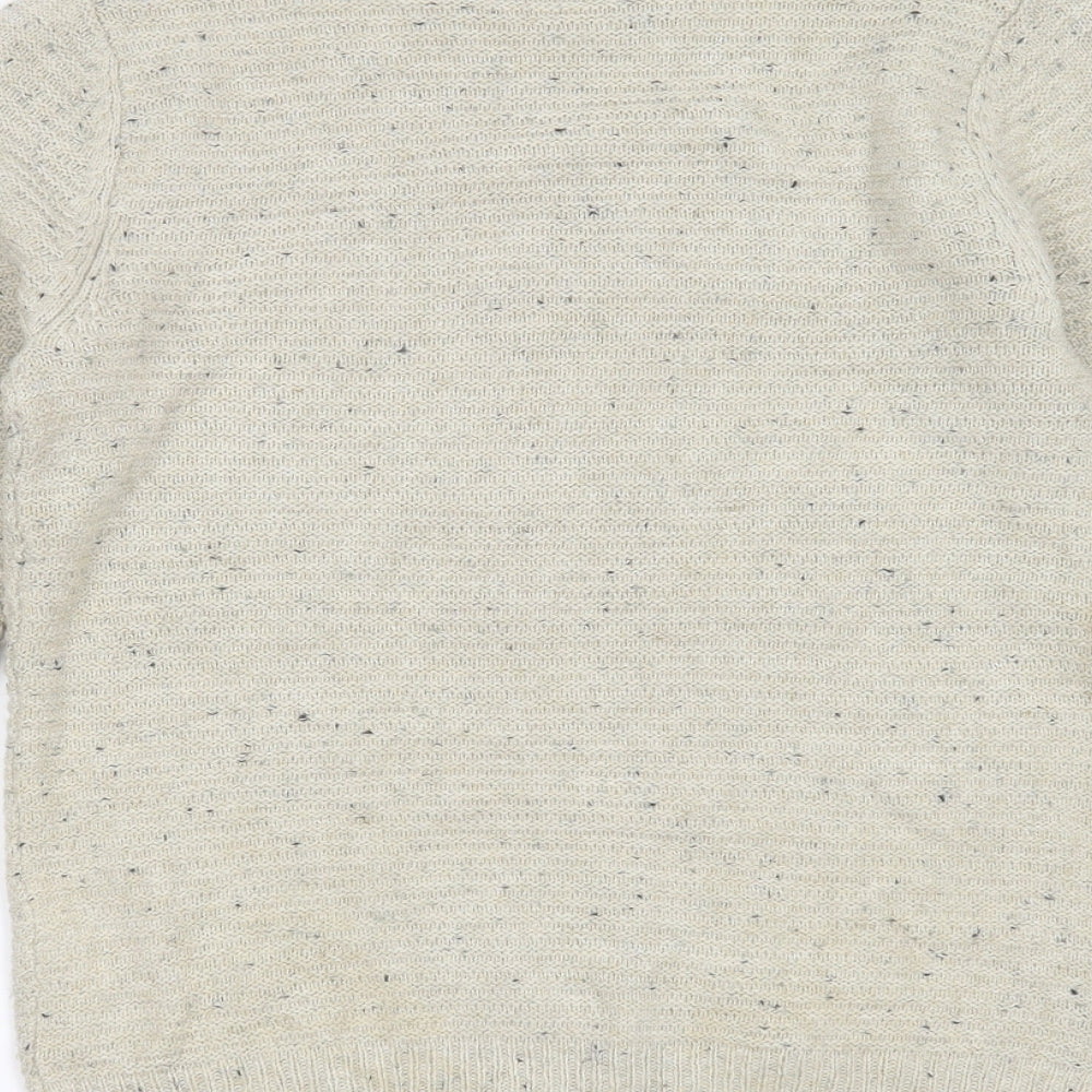 Cedar Wood State Mens Beige Round Neck  Acrylic Pullover Jumper Size S