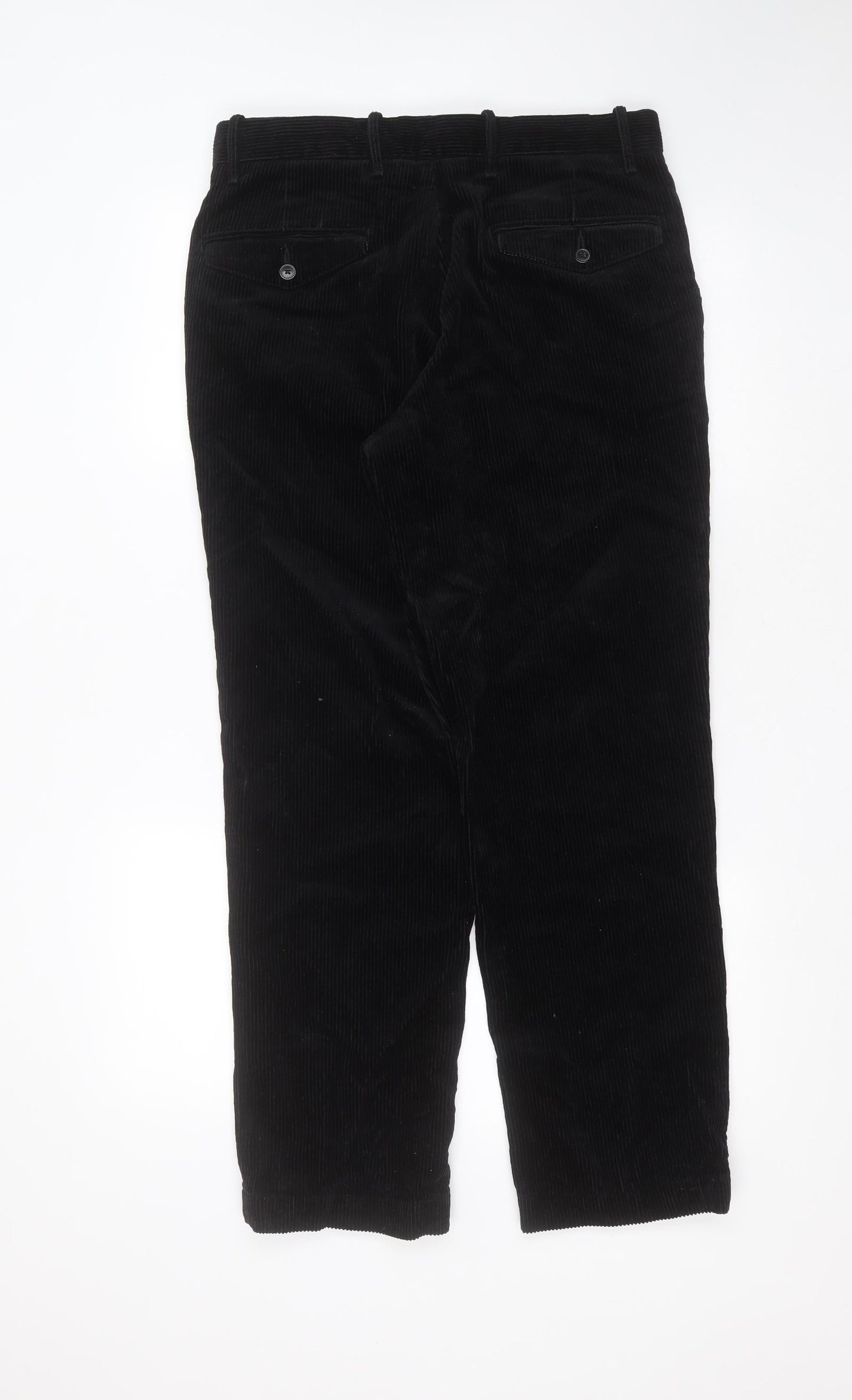 Preworn Mens Black  Cotton Trousers  Size 32 in L29 in Regular Zip