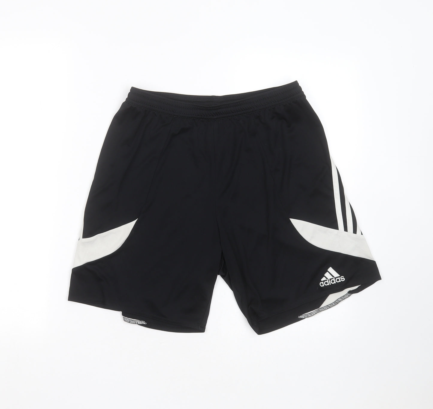 adidas Mens Black  Polyester  Shorts Size M L7 in Regular Drawstring