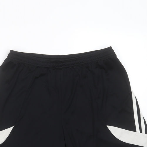 adidas Mens Black  Polyester  Shorts Size M L7 in Regular Drawstring