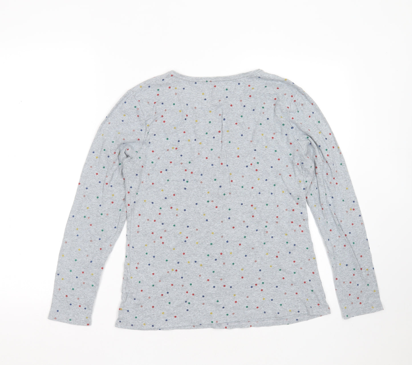 Papaya Womens Grey Polka Dot Cotton Basic T-Shirt Size 16 Round Neck