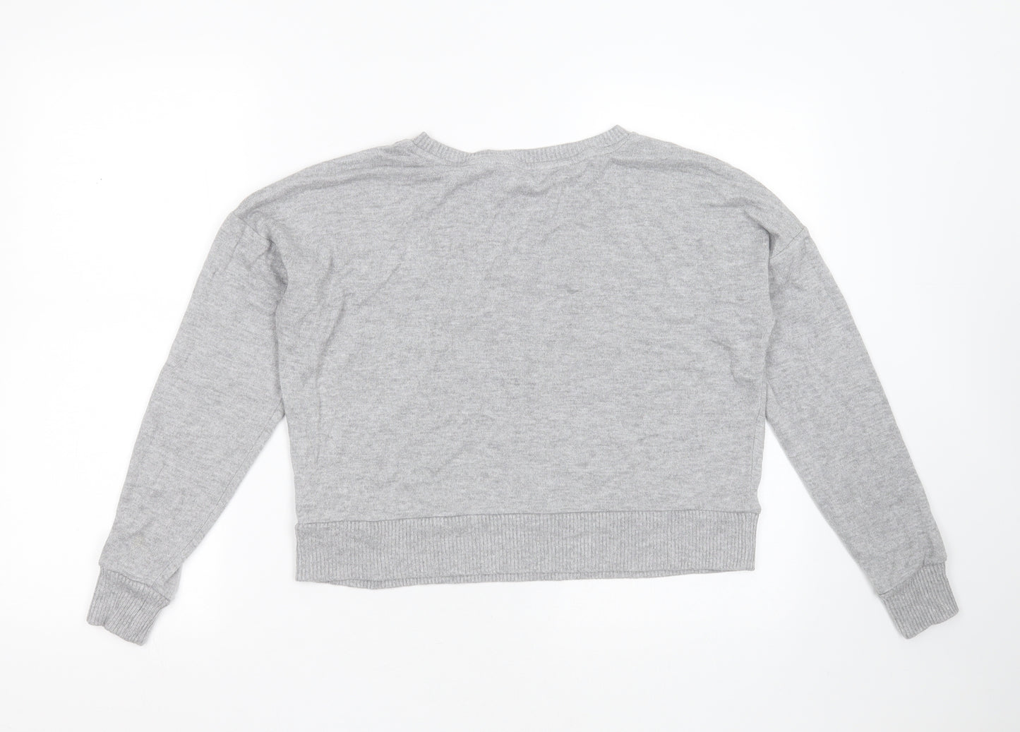 Boux Avenue Womens Grey Round Neck  Viscose Pullover Jumper Size 10