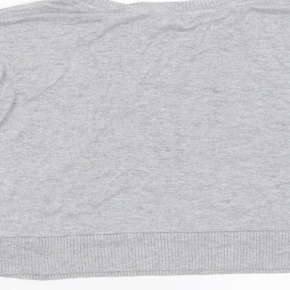 Boux Avenue Womens Grey Round Neck  Viscose Pullover Jumper Size 10