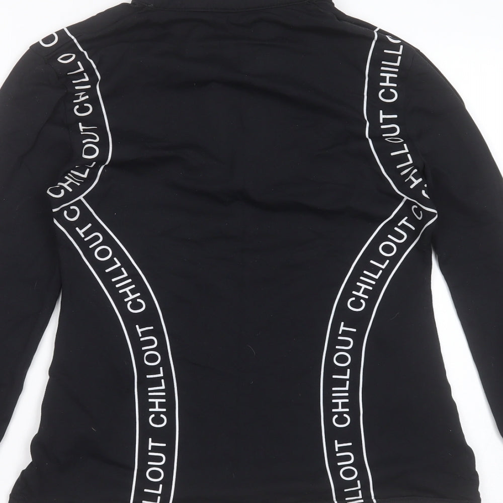 Preworn Womens Black  Nylon Basic T-Shirt Size M Round Neck - chill out