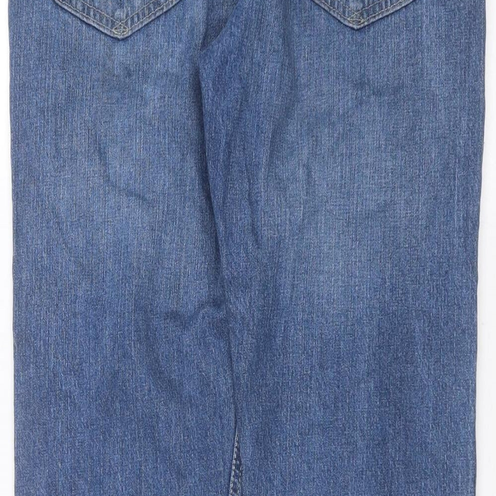 Marks and Spencer Mens Blue  Cotton Straight Jeans Size 32 in L29 in Regular