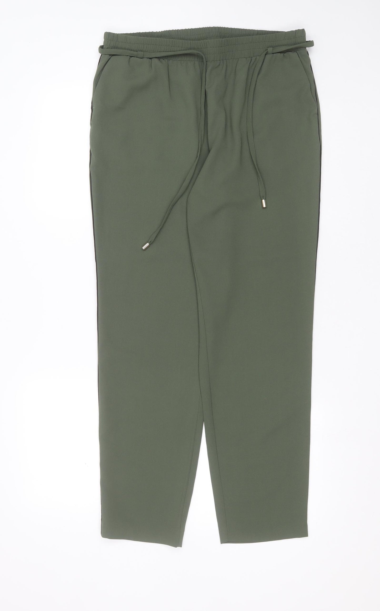 George Womens Green  Polyester Trousers  Size 12 L28 in Regular Drawstring