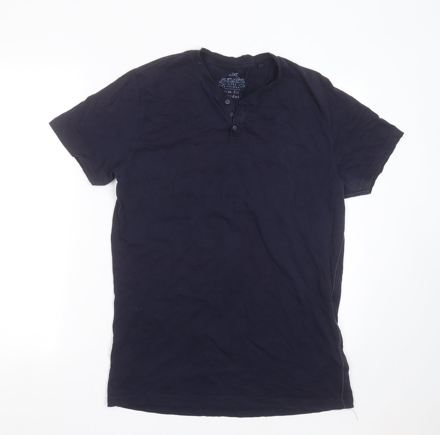 NEXT Mens Blue  Cotton  T-Shirt Size L V-Neck